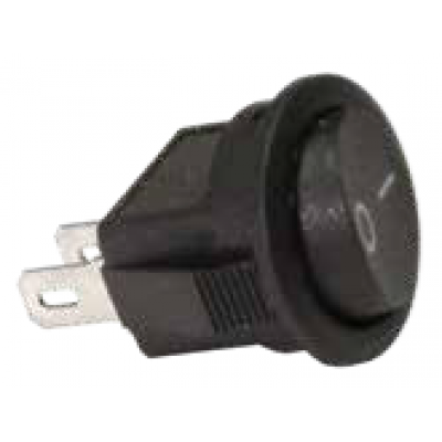Interruptor redondo mini tecla negra 3 Amp 250V